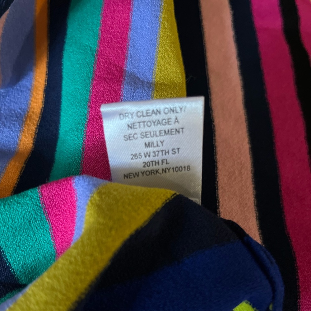 Milly Multicolor Striped Surplice Sleeveless Sweater Dress, size M - Picture 8 of 8